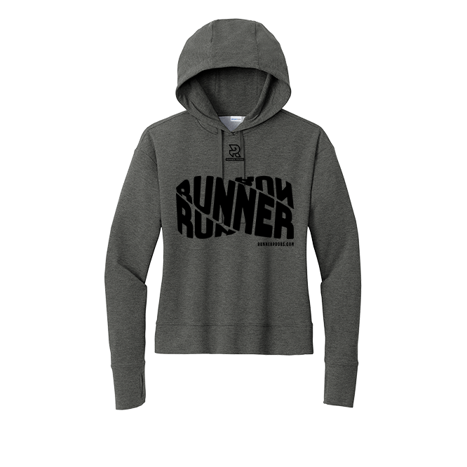 RUNNER DNA (Black) - Womens Flex Fleece Pullover Hoodie