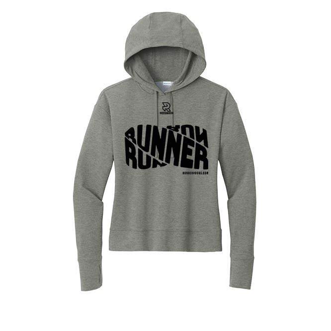 RUNNER DNA (Black) - Womens Flex Fleece Pullover Hoodie