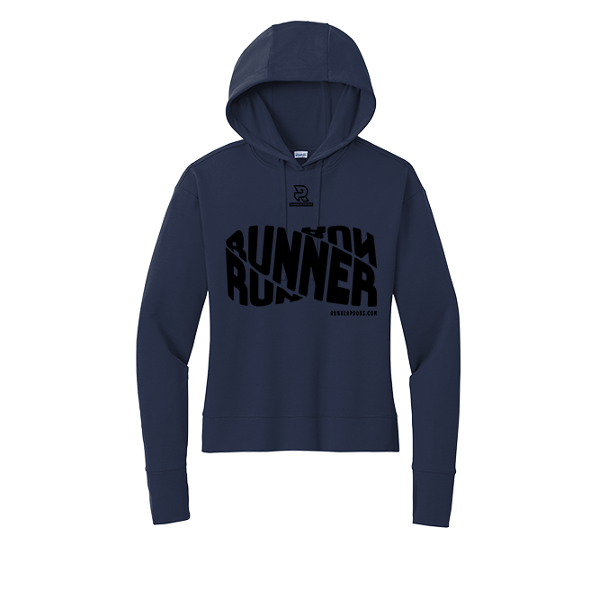 RUNNER DNA (Black) - Womens Flex Fleece Pullover Hoodie