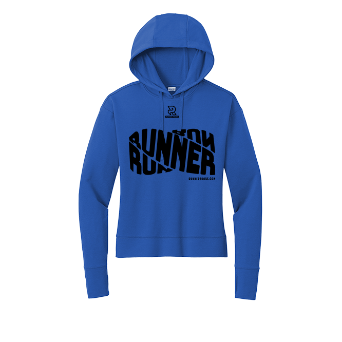 RUNNER DNA (Black) - Womens Flex Fleece Pullover Hoodie