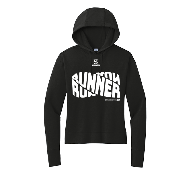 RUNNER DNA (White) - Womens Flex Fleece Pullover Hoodie