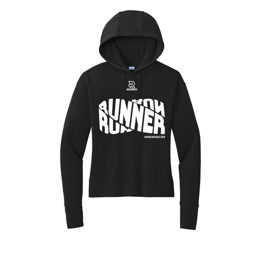 RUNNER DNA (White) - Womens Flex Fleece Pullover Hoodie