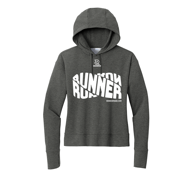 RUNNER DNA (White) - Womens Flex Fleece Pullover Hoodie