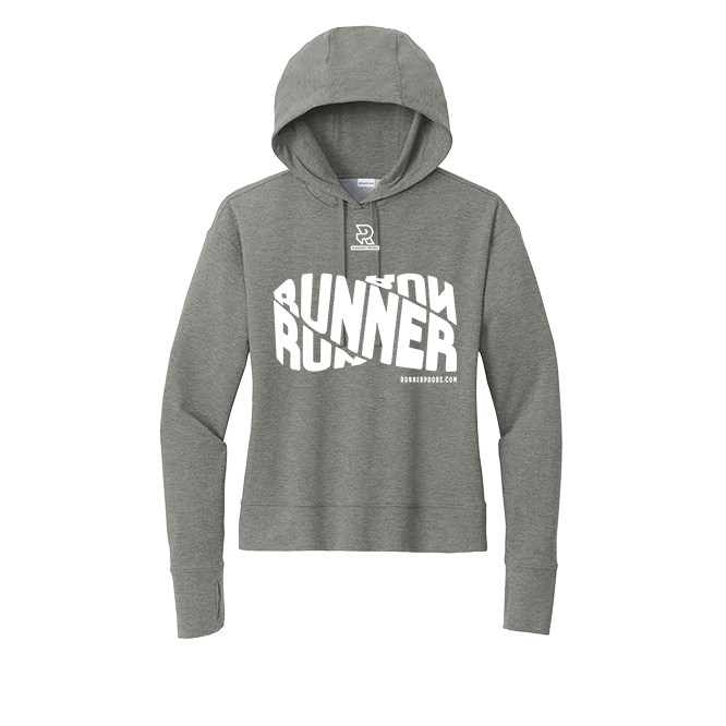 RUNNER DNA (White) - Womens Flex Fleece Pullover Hoodie