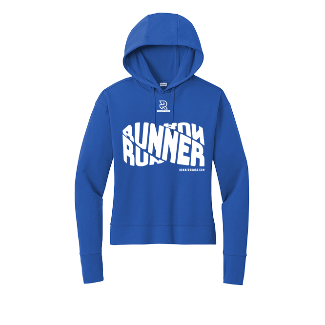 RUNNER DNA (White) - Womens Flex Fleece Pullover Hoodie