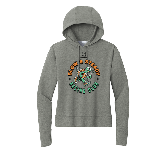 SLOW & STEADY RACING (Black) - Womens Flex Fleece Pullover Hoodie