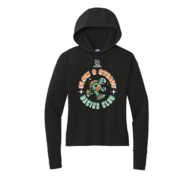 SLOW & STEADY RACING (White) - Womens Flex Fleece Pullover Hoodie