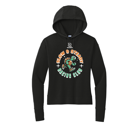 SLOW & STEADY RACING (White) - Womens Flex Fleece Pullover Hoodie
