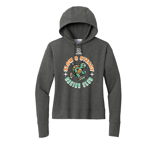 SLOW & STEADY RACING (White) - Womens Flex Fleece Pullover Hoodie