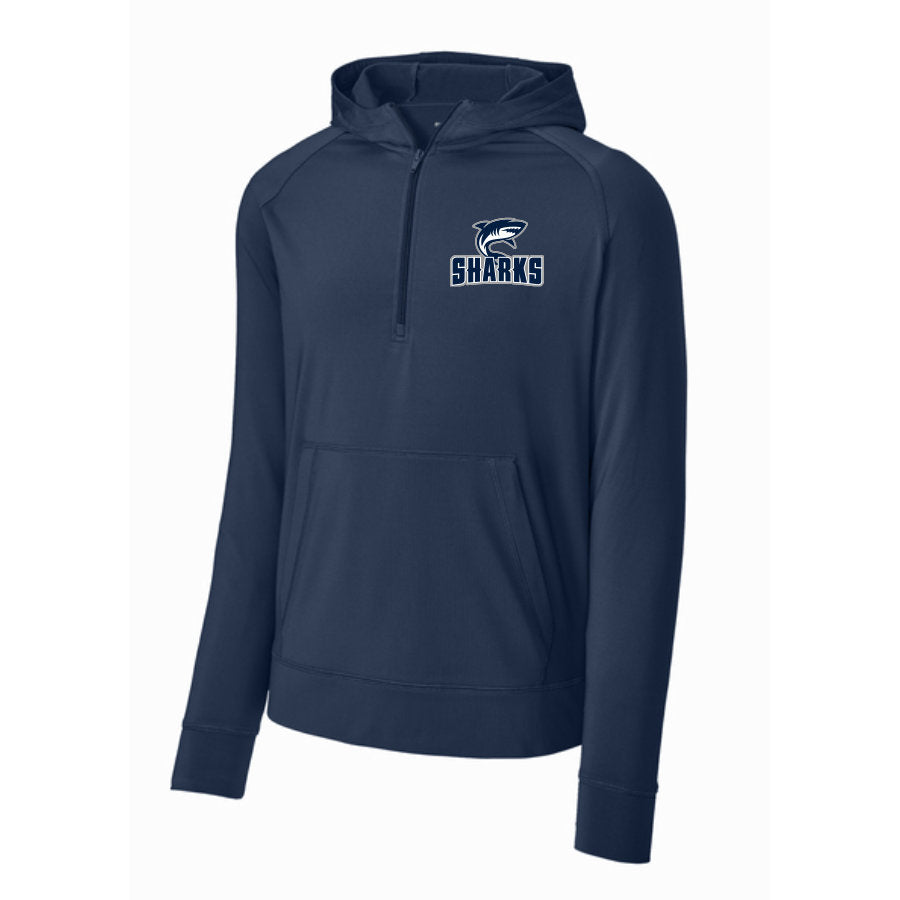 CLOVIS SHARKS - Warm Up Stretch Q Zip Hoodie