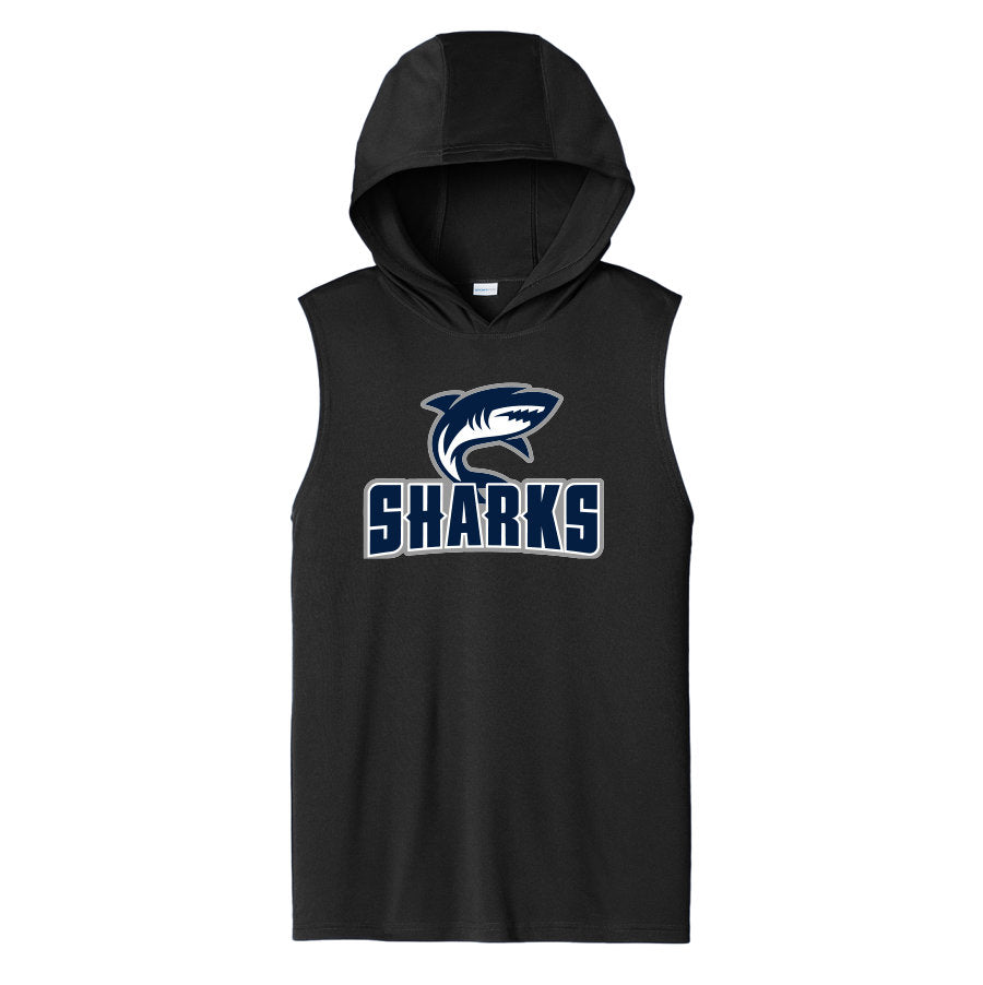 CLOVIS SHARKS - Sleeveless Hooded Muscle Tee