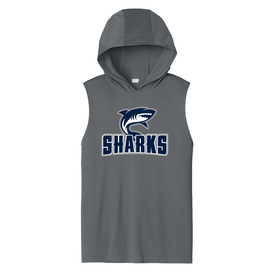 CLOVIS SHARKS - Sleeveless Hooded Muscle Tee