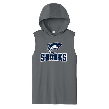 CLOVIS SHARKS - Sleeveless Hooded Muscle Tee