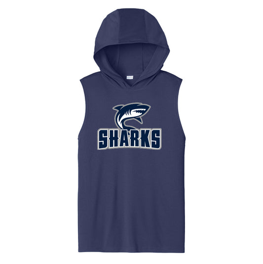 CLOVIS SHARKS - Sleeveless Hooded Muscle Tee