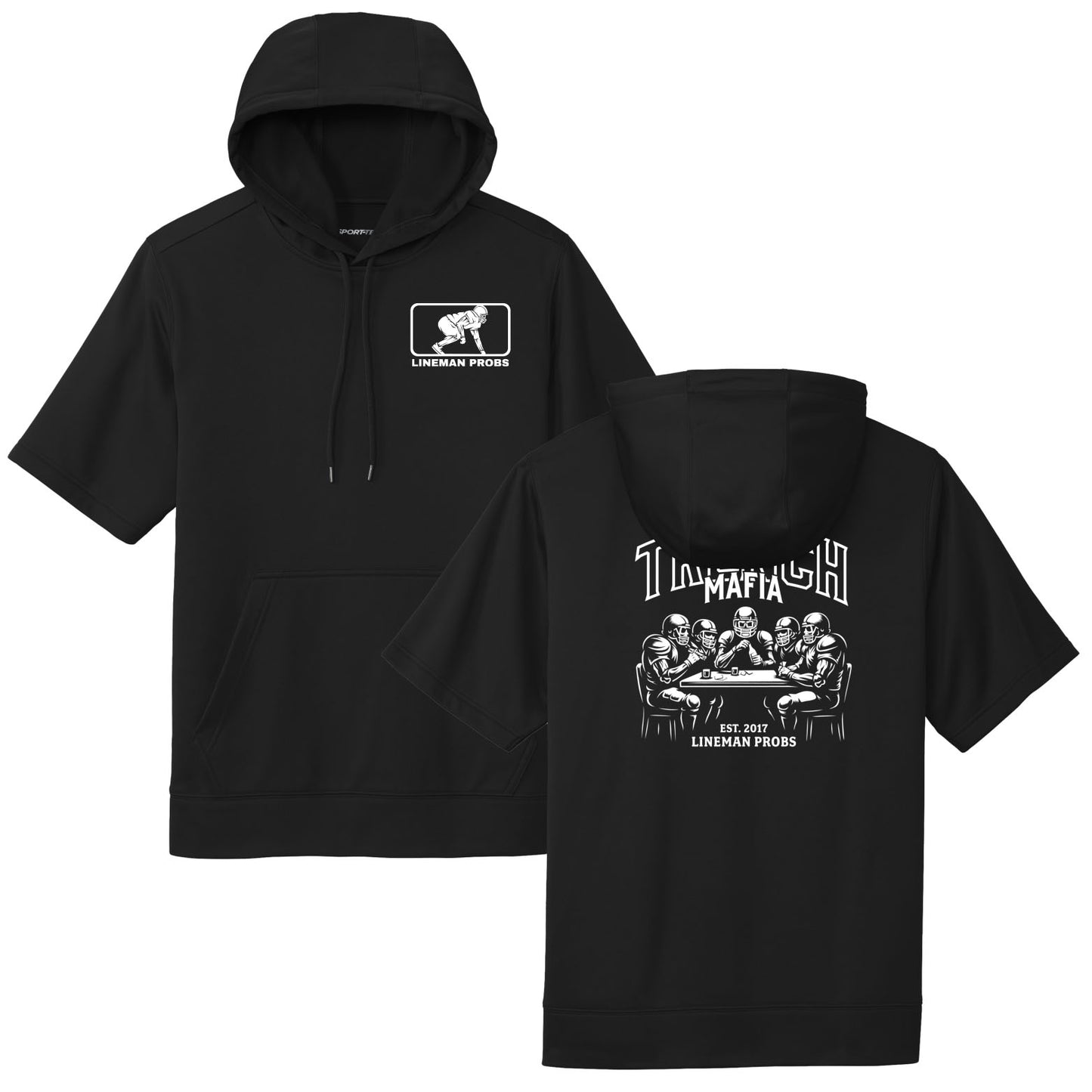BIG BONED - TRENCH MAFIA (White) - Short Sleeve Hoodie
