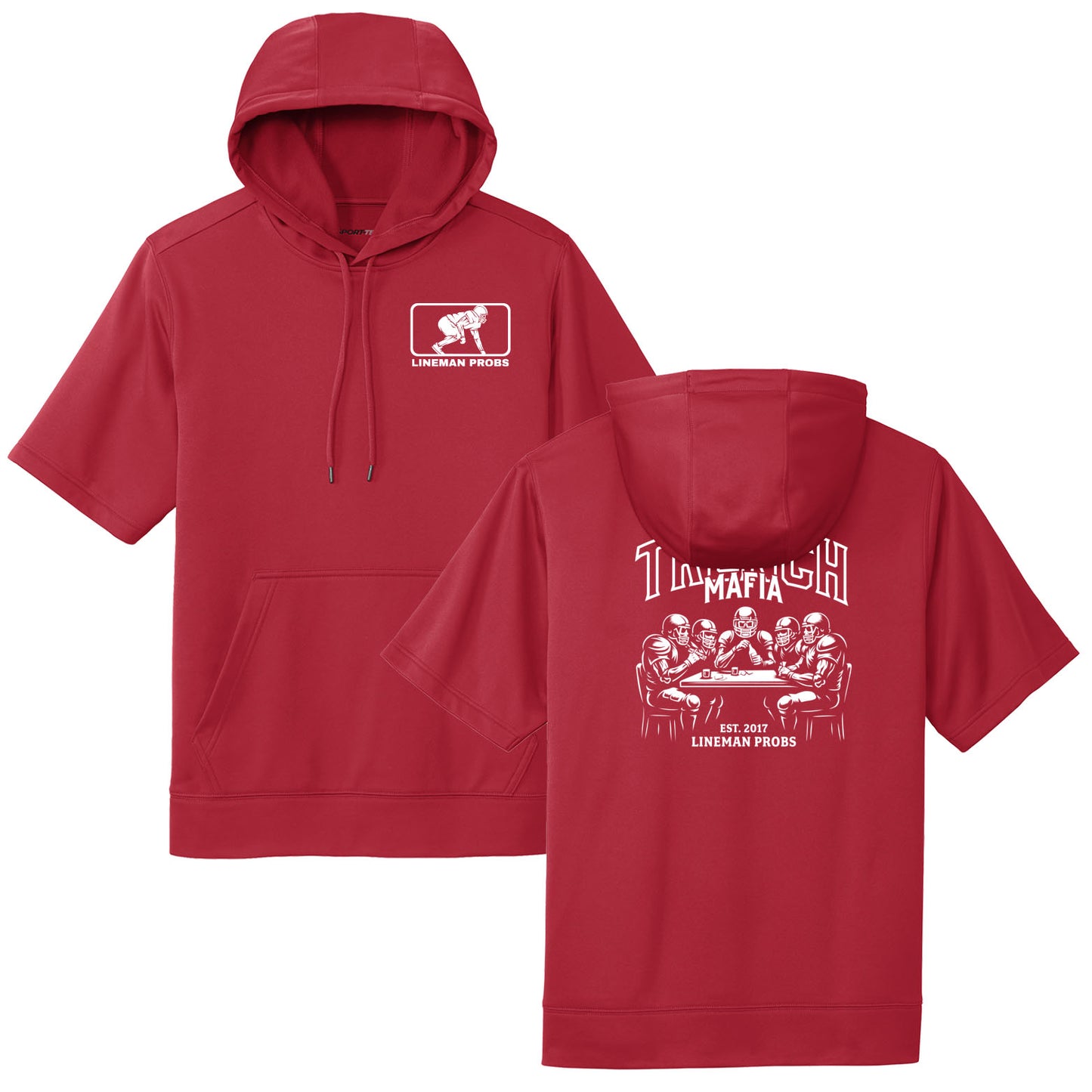 BIG BONED - TRENCH MAFIA (White) - Short Sleeve Hoodie