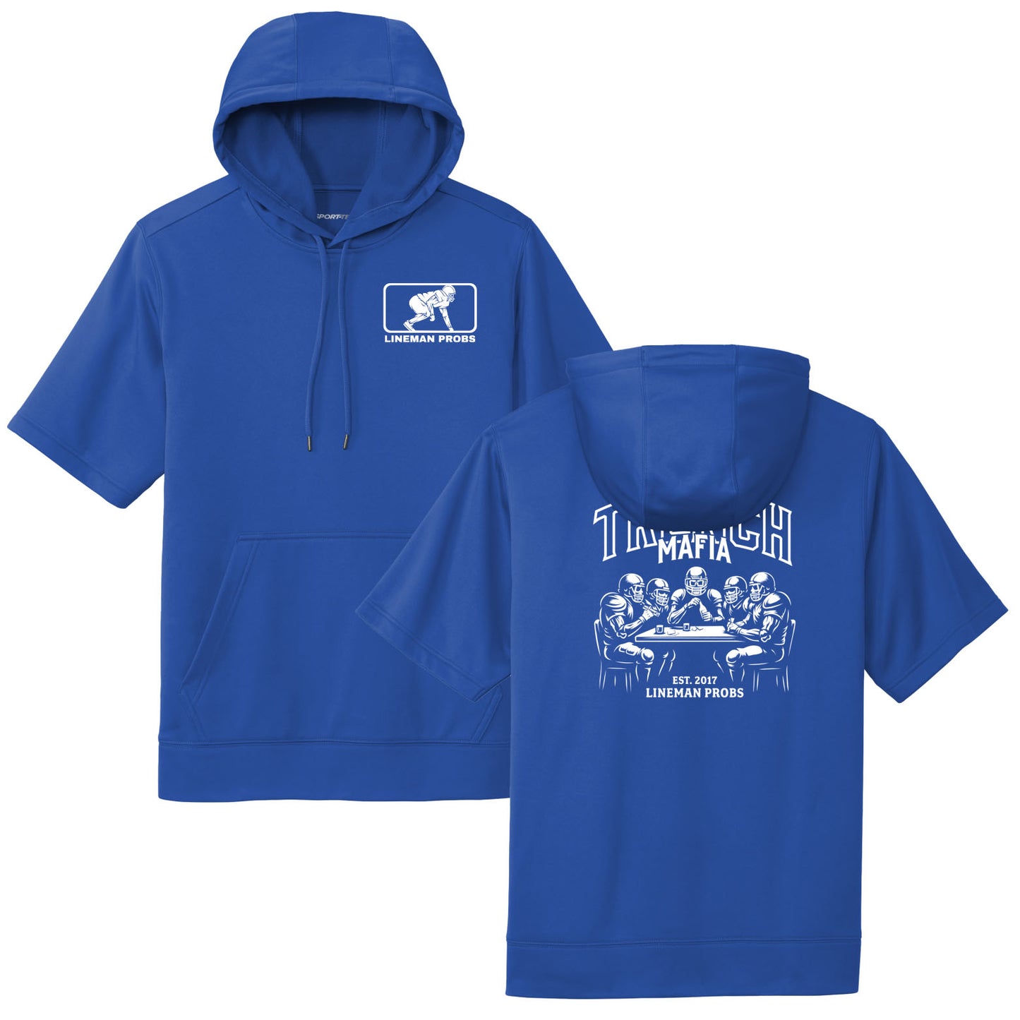 BIG BONED - TRENCH MAFIA (White) - Short Sleeve Hoodie