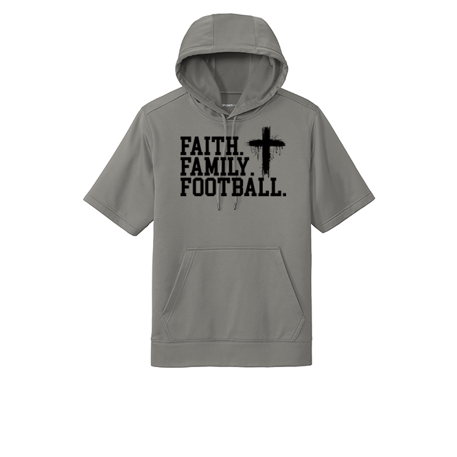FAITH FAMILY FOOTBALL (A) (Black) - Short Sleeve Hoodie