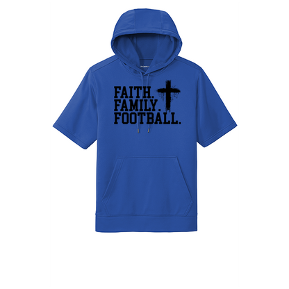FAITH FAMILY FOOTBALL (A) (Black) - Short Sleeve Hoodie