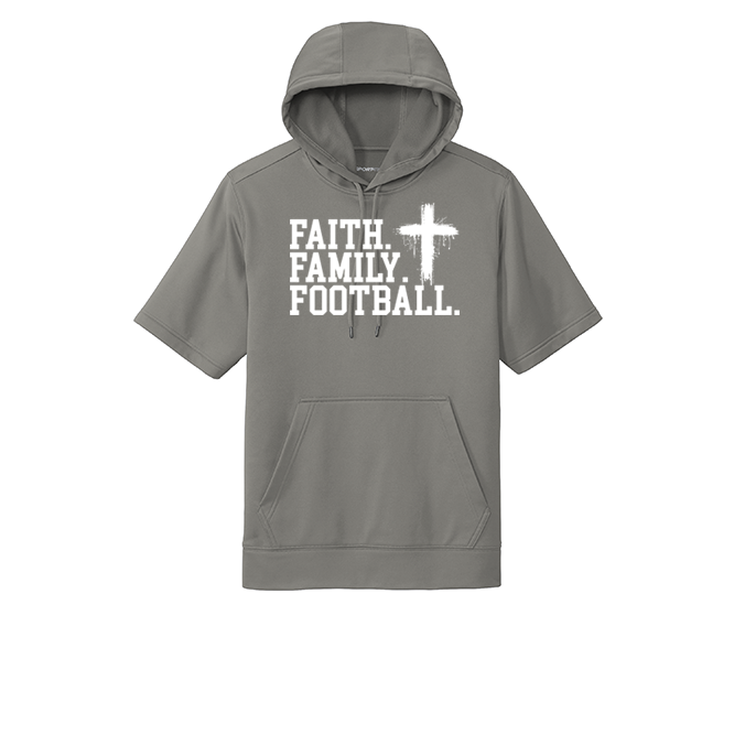 FAITH FAMILY FOOTBALL (A) (White) - Short Sleeve Hoodie