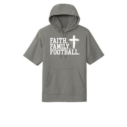 FAITH FAMILY FOOTBALL (A) (White) - Short Sleeve Hoodie