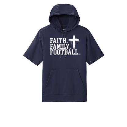 FAITH FAMILY FOOTBALL (A) (White) - Short Sleeve Hoodie