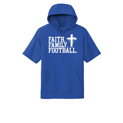 FAITH FAMILY FOOTBALL (A) (White) - Short Sleeve Hoodie