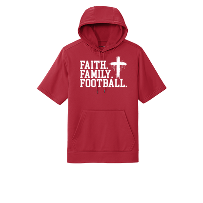 FAITH FAMILY FOOTBALL (A) (White) - Short Sleeve Hoodie