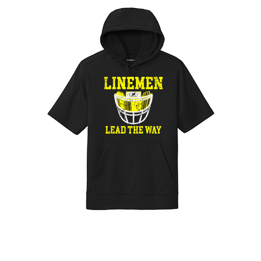 LINEMEN LEAD THE WAY (A) (Yellow) - Short Sleeve Hoodie