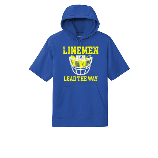 LINEMEN LEAD THE WAY (A) (Yellow) - Short Sleeve Hoodie