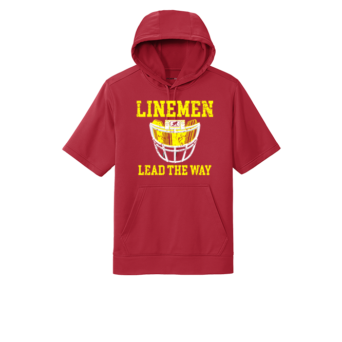 LINEMEN LEAD THE WAY (A) (Royal) - Short Sleeve Hoodie