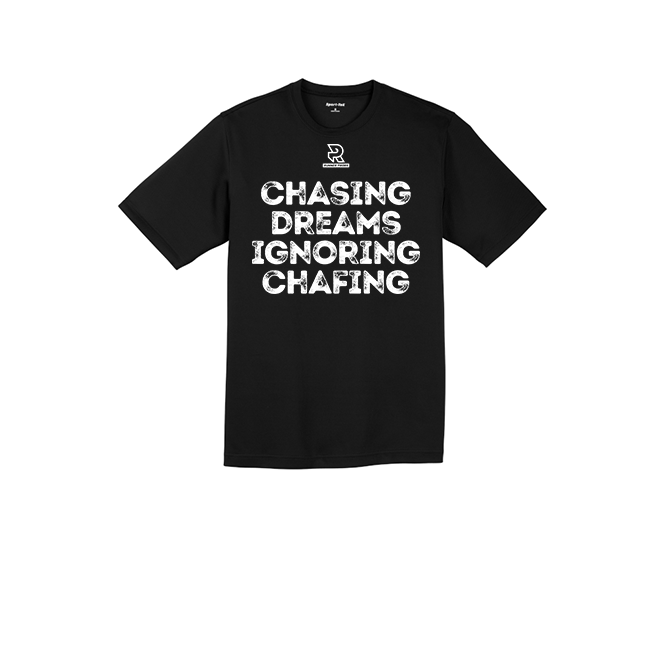 CHASING DREAMS IGNORING CHAFING (White) - RacerMesh Short Sleeve Tee