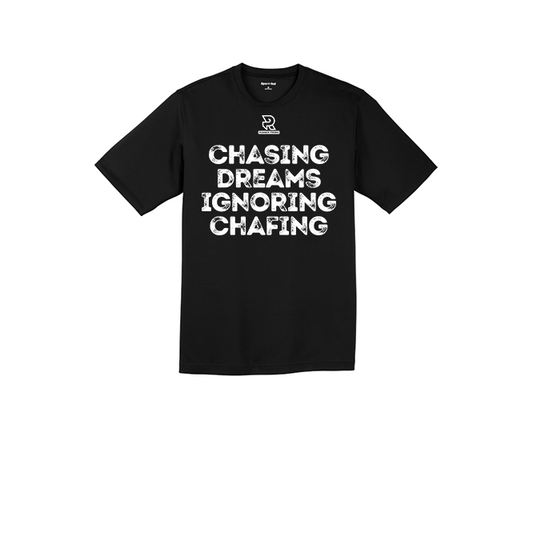 CHASING DREAMS IGNORING CHAFING (White) - RacerMesh Short Sleeve Tee