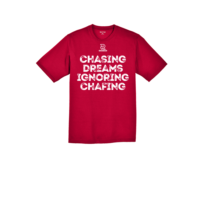 CHASING DREAMS IGNORING CHAFING (White) - RacerMesh Short Sleeve Tee