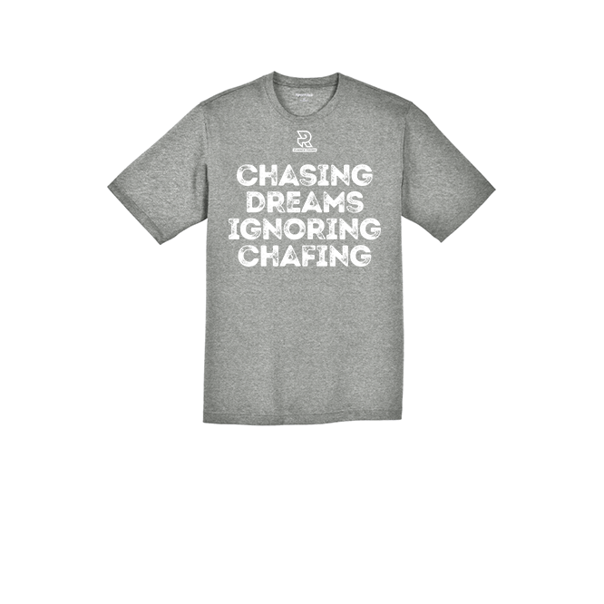 CHASING DREAMS IGNORING CHAFING (White) - RacerMesh Short Sleeve Tee