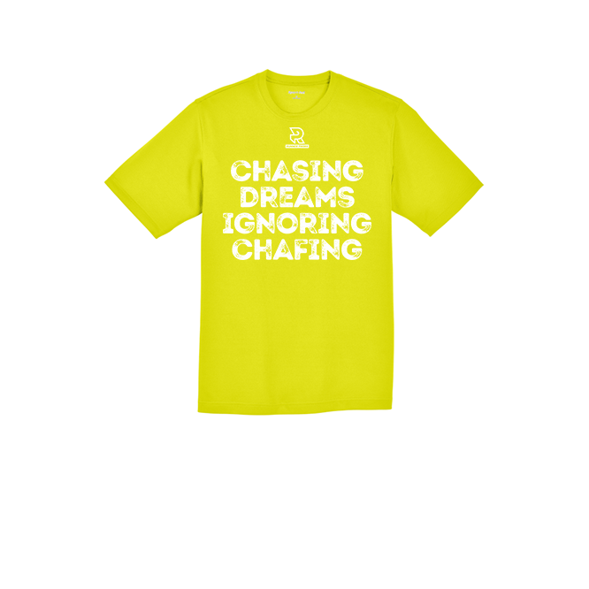 CHASING DREAMS IGNORING CHAFING (White) - RacerMesh Short Sleeve Tee