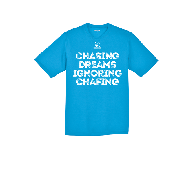CHASING DREAMS IGNORING CHAFING (White) - RacerMesh Short Sleeve Tee