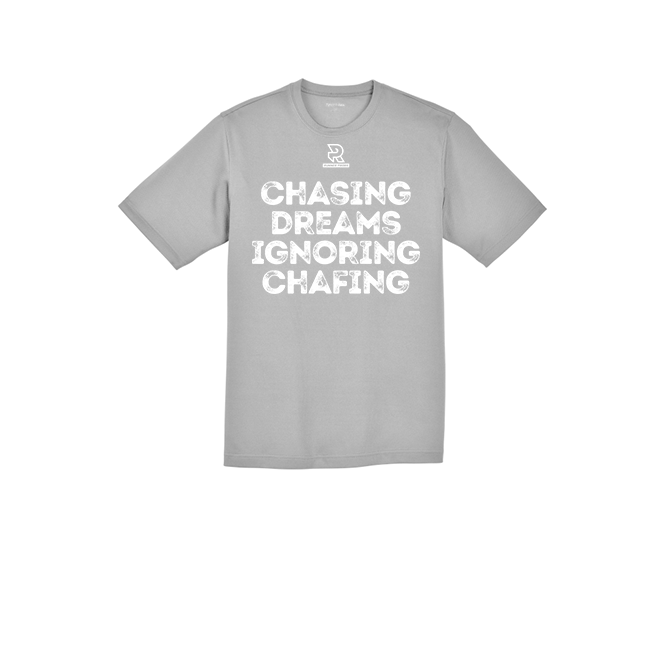 CHASING DREAMS IGNORING CHAFING (White) - RacerMesh Short Sleeve Tee