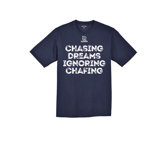 CHASING DREAMS IGNORING CHAFING (White) - RacerMesh Short Sleeve Tee