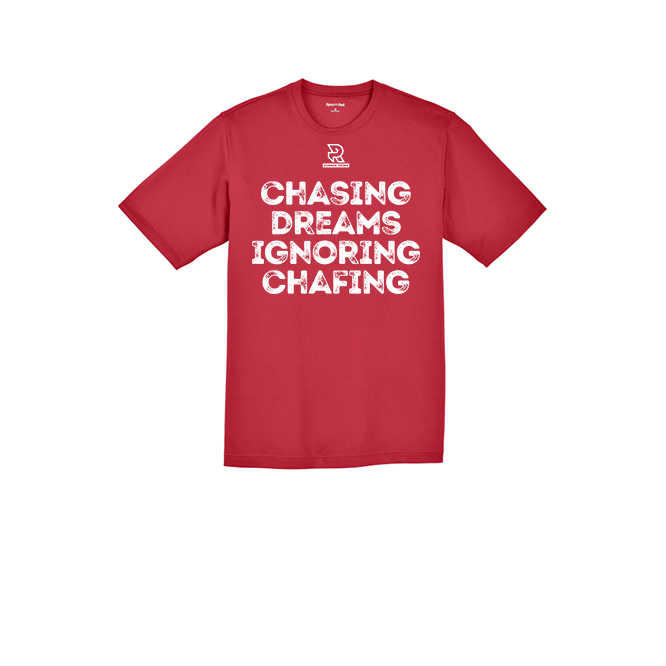 CHASING DREAMS IGNORING CHAFING (White) - RacerMesh Short Sleeve Tee