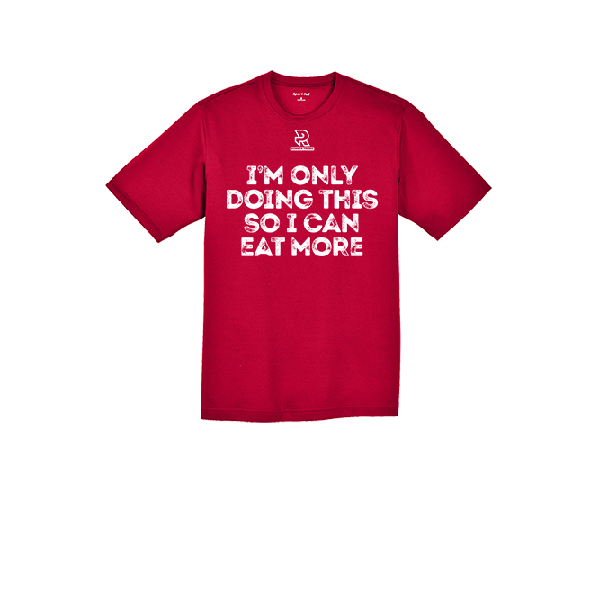 IM ONLY DOING THIS SO I CAN EAT MORE (White) - RacerMesh Short Sleeve Tee