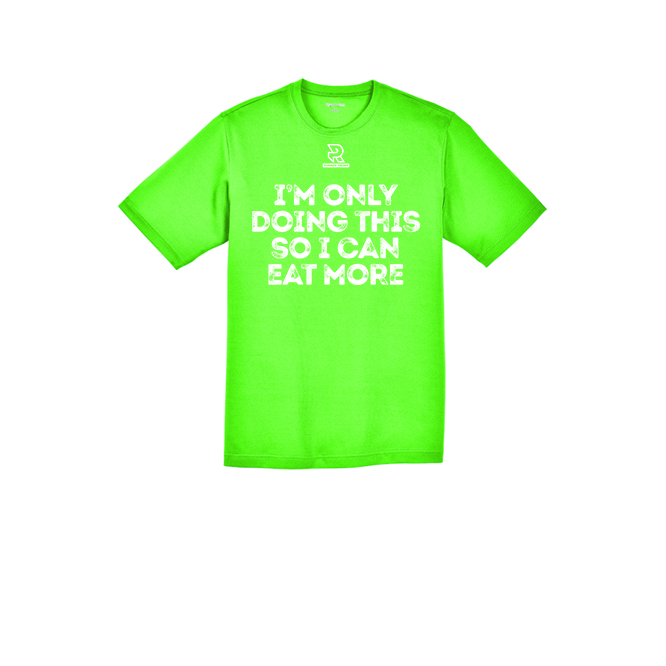 IM ONLY DOING THIS SO I CAN EAT MORE (White) - RacerMesh Short Sleeve Tee