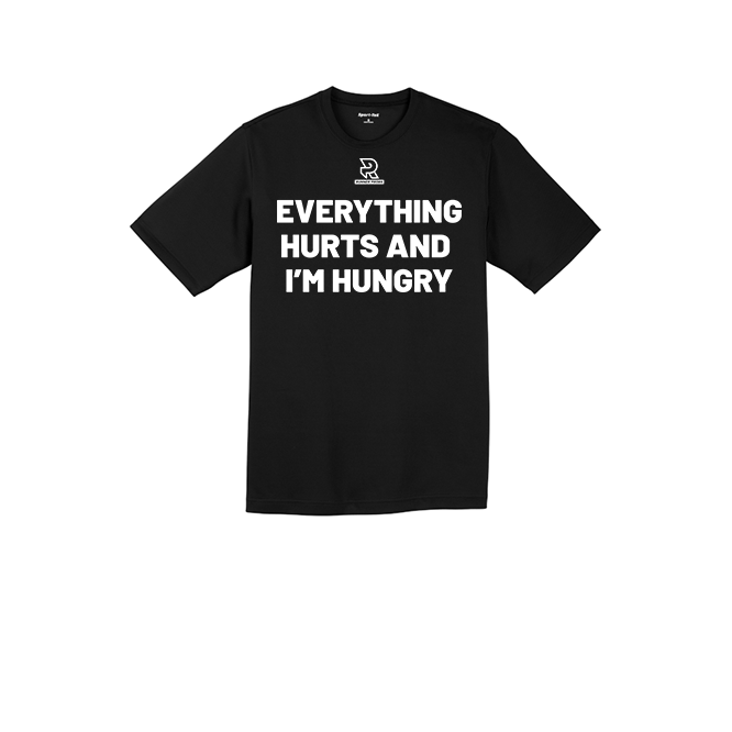 EVERYTHING HURTS AND IM HUNGRY (White) - RacerMesh Short Sleeve Tee