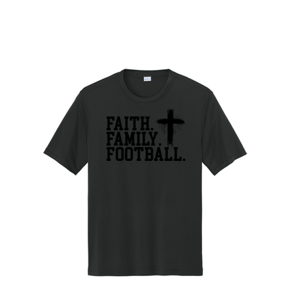 FAITH FAMILY FOOTBALL (A) (Black) - Performance Tee