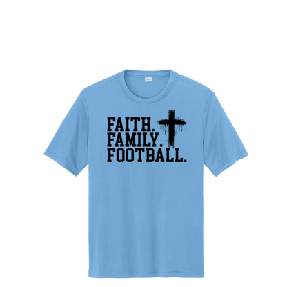 FAITH FAMILY FOOTBALL (A) (Black) - Performance Tee