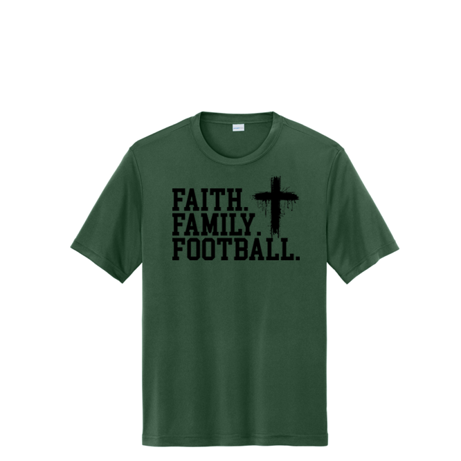 FAITH FAMILY FOOTBALL (A) (Black) - Performance Tee