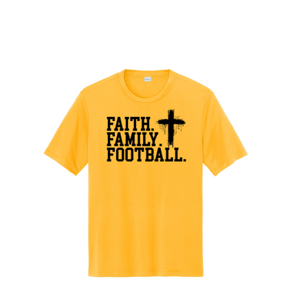 FAITH FAMILY FOOTBALL (A) (Black) - Performance Tee