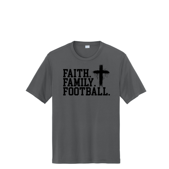 FAITH FAMILY FOOTBALL (A) (Black) - Performance Tee
