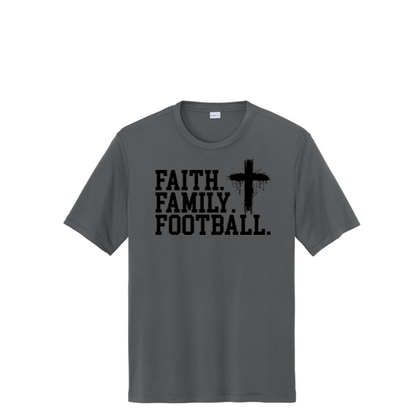 FAITH FAMILY FOOTBALL (A) (Black) - Performance Tee