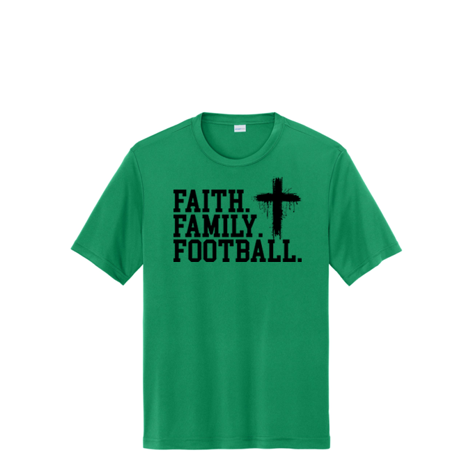 FAITH FAMILY FOOTBALL (A) (Black) - Performance Tee